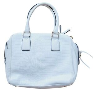 Marc Fisher Satchel Bag White Croc Embossed Purse Handbag Top Handle Designer